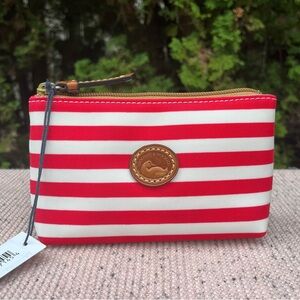 NWT - Dooney & Bourke Red Strips Cosmetic Case